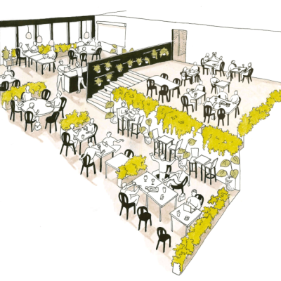 Le bar/restaurant proposera des produits locaux de qualité, dont la majeure partie aura poussé sur le toit.